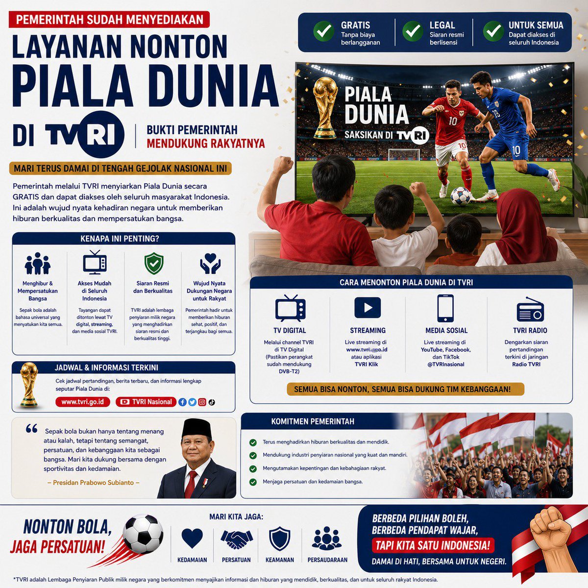slsinglangim's tweet photo. Good News! TVRI Siarkan Piala Dunia 2026 Bagi Seluruh Rakyat Indonesia, Ayok Gas Nonton! 🇮🇩 https://t.co/Q3bYtL37u9