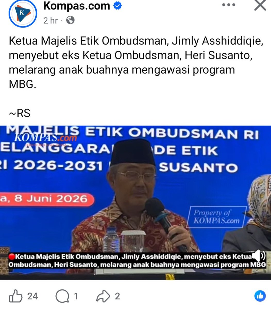 NyaiiBubu's tweet photo. Yang lagi ramei setelah motor listrik mbg, banyak orang tanya "kaos kaki merek apa sampai 100rb sepasang ?"
Pertanyaan yang lebih penting, siapa yang mestinya nanya itu dari dulu, dan kenapa mereka diam?
Ombudsman? Eks ketuanya diduga sempat larang awasi MBG. dan jadi tersangka di kasus lain. 
Kejagung? ditunjuk jadi pengawas MBG. Lalu nangkap eks pimpinan BGN-nya sendiri... 

Biar gak pada korupsi ramei2