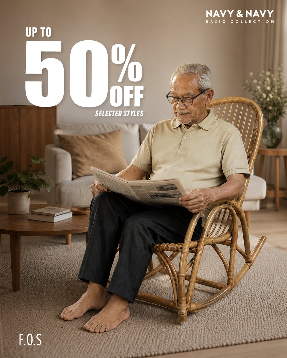 FOSmalaysia's tweet photo. Low-key reminder that Father’s Day is coming up. 🤍👨‍👦

Time to upgrade Dad’s daily rotation with the comfortable **NAVY &amp; NAVY BASIC COLLECTION** at F.O.S. Selected items are **UP TO 50% OFF** right now. Perfect timing. 👕🤝

#FOSMalaysia #FathersDay #NavyAndNavy
#PromoMalaysia https://t.co/zVjC3726fK