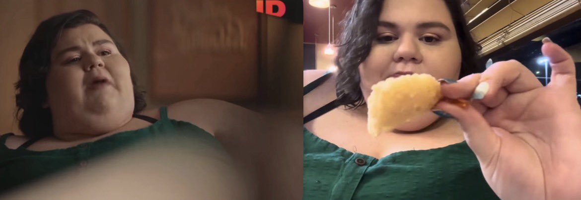 AcadiaStrong's tweet photo. @alex_is_shook @fatkid_cool She celebrated her part in that docuseries by going to an all you can eat Asian buffet wearing the same dress 👗 https://t.co/6nRwglUZeB