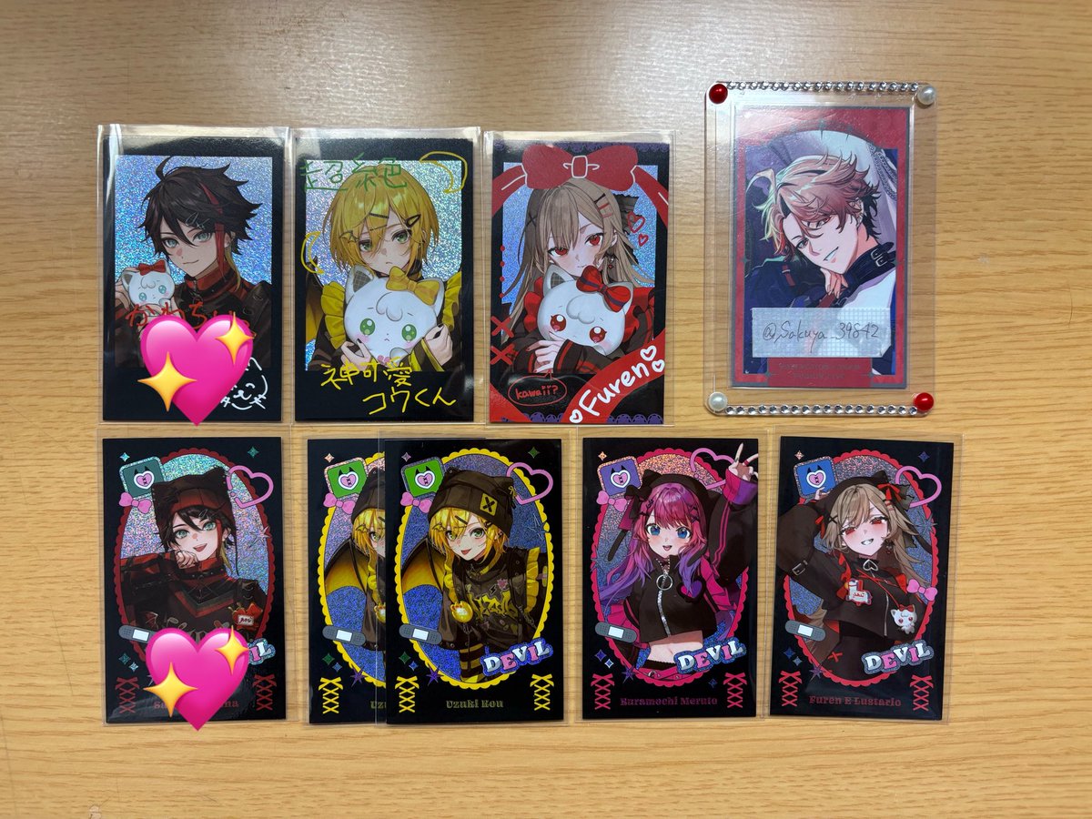 Sakuya_39842's tweet photo. 【交換】にじさんじ Devilish Nightmare ランダムチェキ風カード

譲:画像1
求:画像2

郵送交換のみ
まとめての方優先
💖お求めの方は無印より同数以上お含めください
R⇔R、N⇔Nでの交換
比率違い検討可
検索からでもお気軽にお声掛けください https://t.co/WbQ47TNeIL