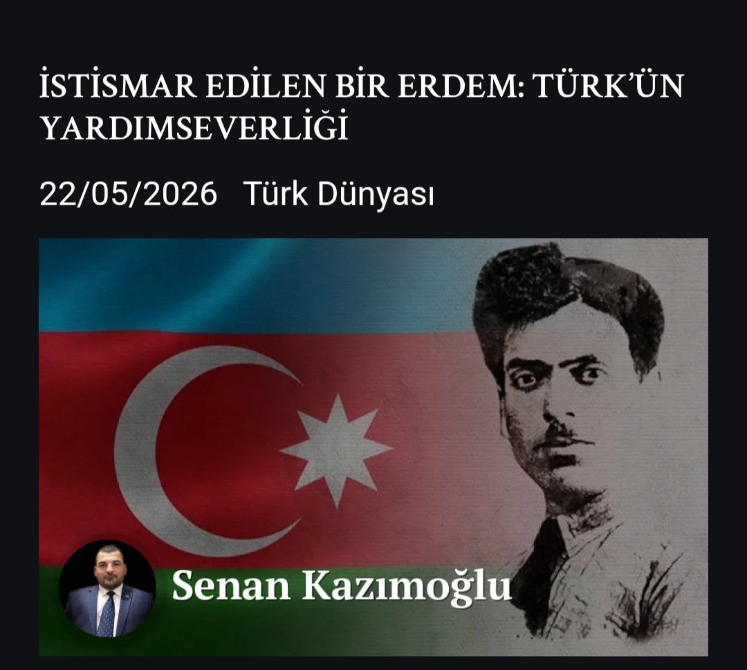senankazimoglu's tweet photo. İSTİSMAR EDİLEN BİR ERDEM: TÜRK’ÜN YARDIMSEVERLİĞİ https://t.co/ym9LeeohBt https://t.co/c1UEp1SSBv