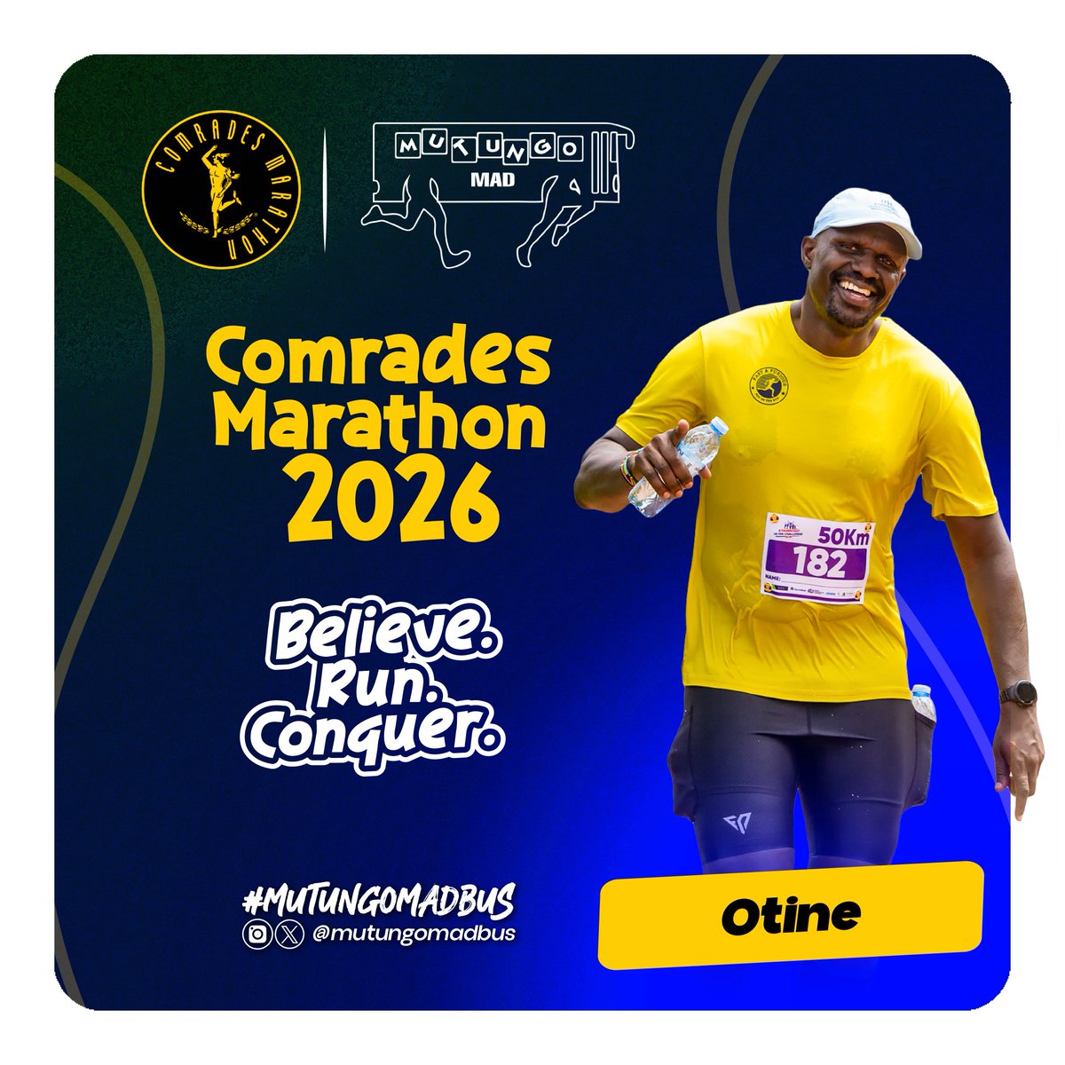 mutungomadbus's tweet photo. Best wishes to the @mutungo_madbus team as they line up for the @ComradesRace this Sunday. 
May every stride bring you closer to your goals and every #km remind you of the strength you carry.

Dear,
@PeterSimonO
@SimonTugume1
We're proud of you👏
Go make it count💪🏾
#Comrades2026 https://t.co/5JrWcZhl6I