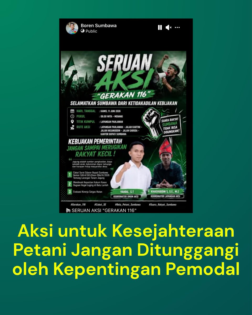 embeem's tweet photo. Inilah perlu hati2  dari seruan aksi #PetaniSumbawa jangan sampai terprovokasi kepentingan pemodal https://t.co/fjRMRAgk0j
