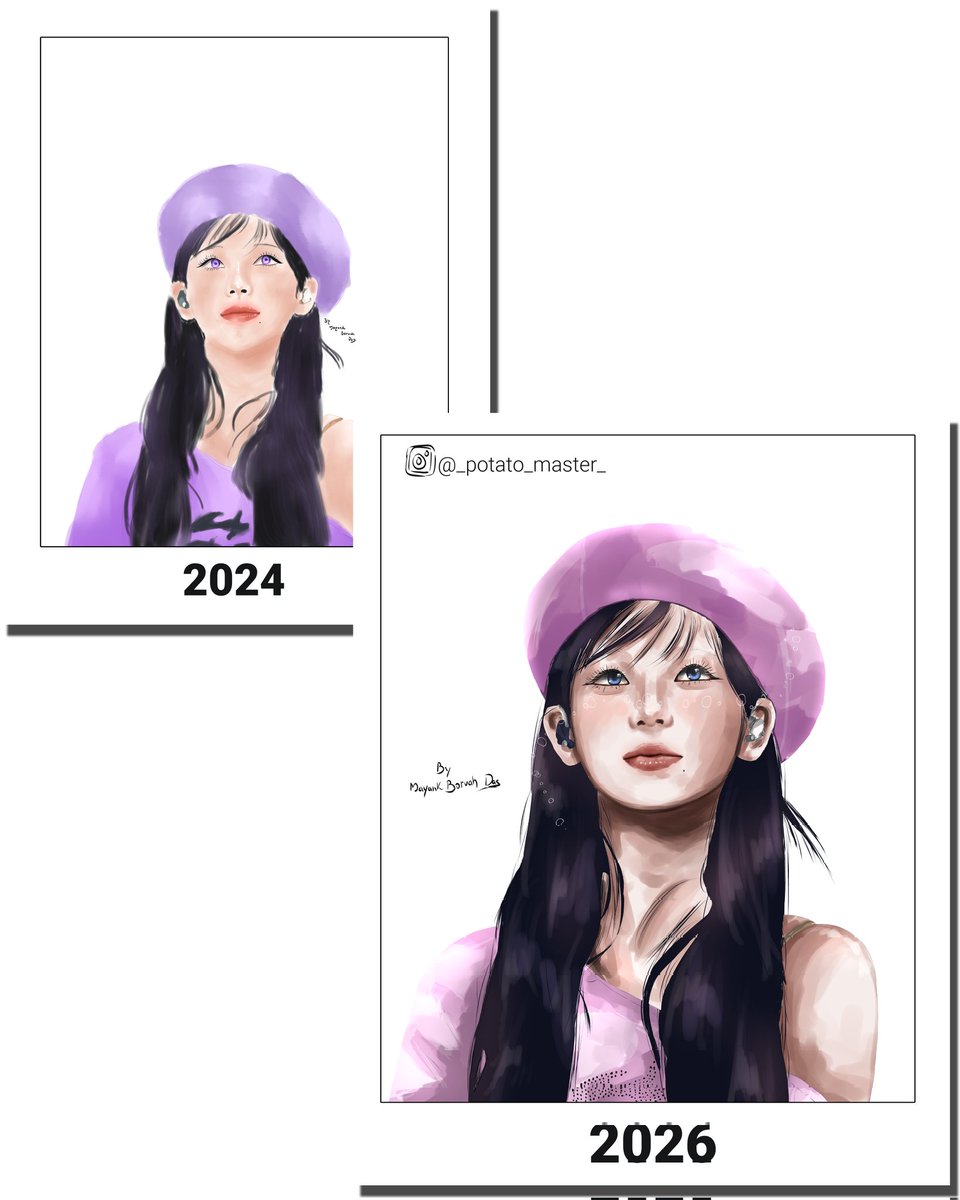 master_potat0's tweet photo. 2024 vs 2026
#kpopfanart #aespa #portraitart #drawing https://t.co/bvJNdDaXDZ