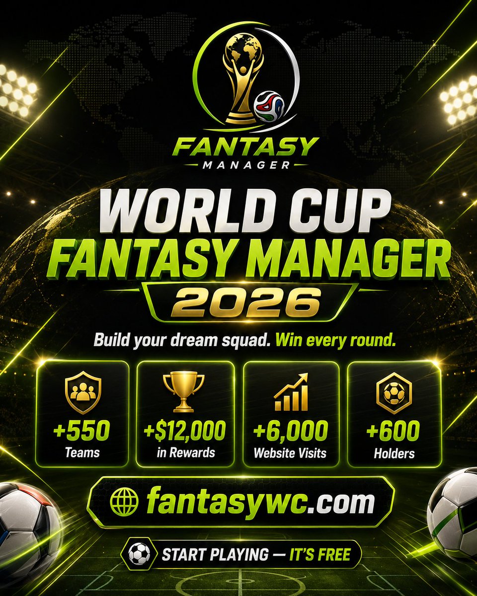 fantasywcsol's tweet photo. The first week is behind us, and the numbers speak for themselves:

+550 teams
+$12,000 in rewards
+6,000 website visits
+600 holders

Join now and build your dream squad. 👇
https://t.co/uNXhBJ3YGM

Powered by $Fantasy token. https://t.co/T7fTIAWu6A