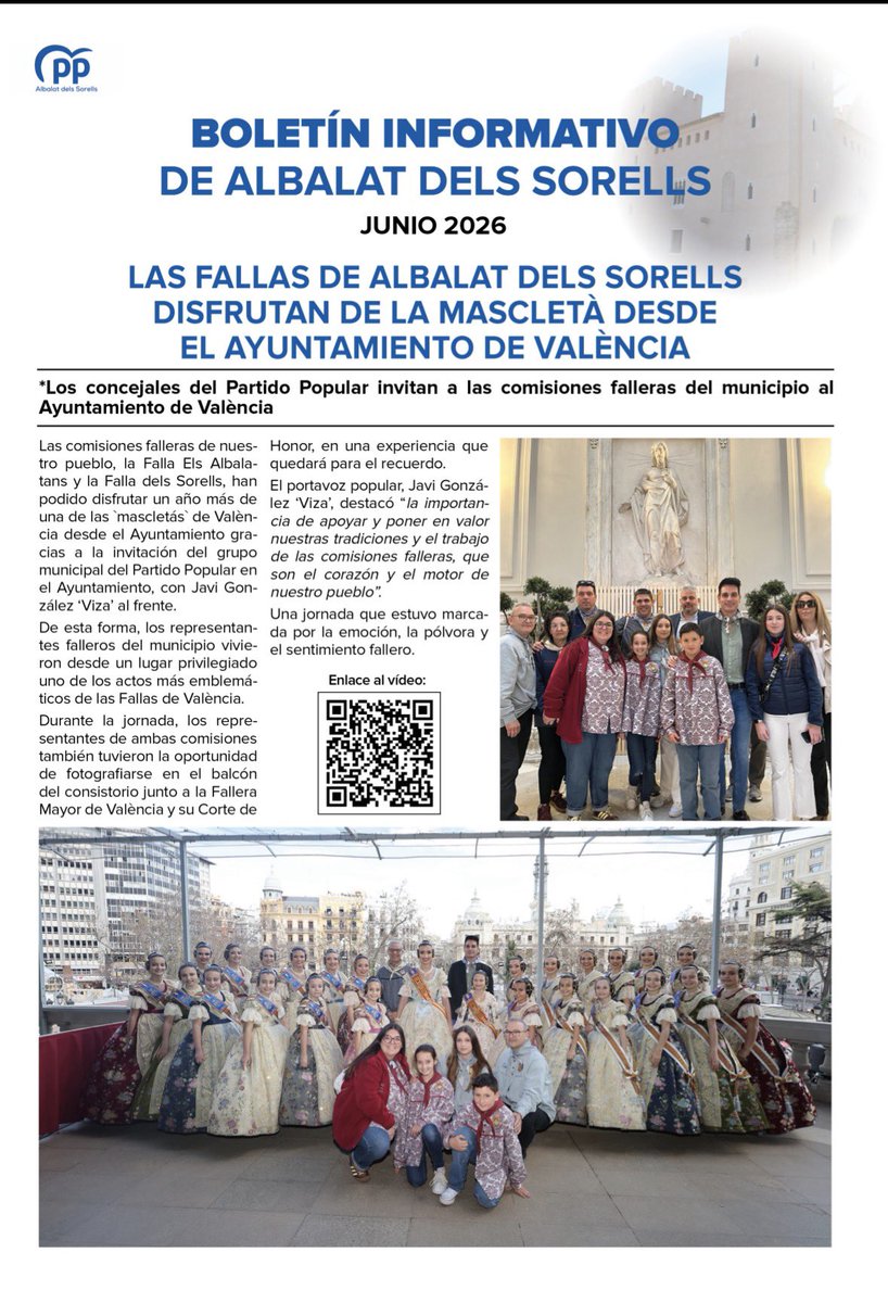 PP_ALBALAT's tweet photo. 🌞 Bon dia!

📖 Vos deixem el Butlletí Informatiu del PP corresponent al mes de juny, en versió digital, que ahir ja vau rebre a les vostres cases.

📲 Esperem que vos resulte interessant per a conéixer tota l’actualitat i el treball que estem duent a terme.

😊  bona setmana! https://t.co/Dh4Uk2O9V6