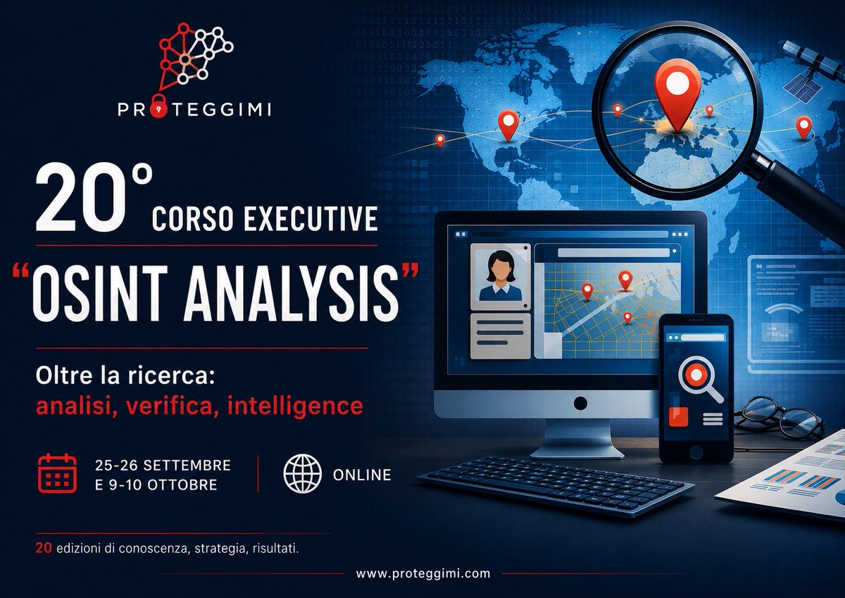 mirkolapi's tweet photo. Ventesima edizione! 
Quando a maggio del 2020 ho tenuto la prima edizione del Corso Executive "Open Source Intelligence Analysis" l'OSINT in Italia era ancora una nicchia per pochi addetti ai lavori, e l'idea di un percorso formativo strutturato, con teoria, esercitazioni pratiche e lavoro in team, era tutt'altro che scontata. Arrivare alla ventesima edizione significa aver attraversato la trasformazione di questa disciplina da osservatore privilegiato: ho visto cambiare gli strumenti, le fonti, le minacce e, soprattutto, ho visto la fortuna di formare oltre duecento tra studenti e professionisti provenienti da sicurezza, intelligence, investigazioni, analisi del rischio, giornalismo, compliance e corporate security.

La ventesima edizione, la prima organizzata da Proteggimi Srl, segna anche un passaggio di contenuto. Il programma consolidato, dal ciclo dell'intelligence alla valutazione delle fonti, dall'analisi alla gestione dei bias cognitivi, si arricchisce di un modulo dedicato al rapporto tra intelligenza artificiale e OSINT. Un'aggiunta obbligata che intercetta un cambiamento strutturale della disciplina. L'AI sta modificando significativamente la fase di raccolta: accelera la correlazione di grandi dataset, il riconoscimento di pattern, l'analisi su scala. Allo stesso tempo ha introdotto rischi nuovi, dalle allucinazioni dei modelli generativi alla fabbricazione di evidenze sintetiche difficili da distinguere dal reale. Il modulo affronta entrambe le facce: come usare questi strumenti per quello che sanno fare davvero e dove invece il giudizio dell'analista resta non delegabile. 

La raccolta si può automatizzare, la verifica no. È la stessa linea che attraversa tutto il mio lavoro e in questa edizione diventa parte integrante del percorso formativo.

L'edizione si terrà in modalità online, scelta che negli anni ha dimostrato di favorire la partecipazione di professionisti da aree geografiche diverse senza sacrificare l'interazione tra i corsisti, che resta il cuore del mio approccio formativo. Al termine dell’attività è previsto il rilascio dell'attestato di frequenza e l'accesso annuale al Desk OSINT News come estensione operativa del percorso e strumento di aggiornamento continuo anche dopo la conclusione del corso.

Venti edizioni non sono un punto di arrivo e per me rappresentano la conferma che la formazione, specie in questo campo, ha senso solo se evolve alla stessa velocità del contesto che pretende di trattare.

Per info
https://t.co/wpqWtHUTFY