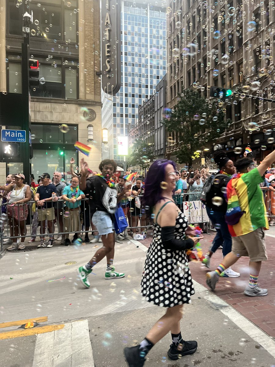 That_Kid_Waymon's tweet photo. Walked in the pride parade this past weekend. My friend sent me this pic and immediately I was like damn I look thick. https://t.co/YPxgrazKPO