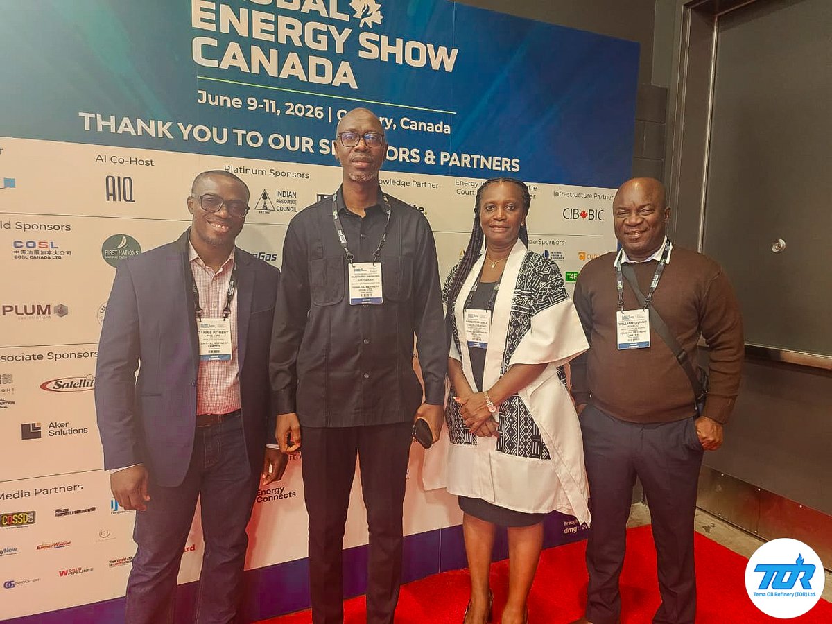TemaOilrefinery's tweet photo. At the 2026 Global Energy Show in Calgary, Canada, TOR Ltd, led by its Deputy Managing Director, Mr. Mustapha Batalima Abubakar, continues to engage with companies, technology providers and service providers from across the global energy sector.

Through a series of meetings and networking sessions, the team is exchanging ideas, learning about emerging solutions and exploring opportunities that could support TOR’s operational goals.

The engagements have been insightful, opening new opportunities for collaboration and potential partnerships.