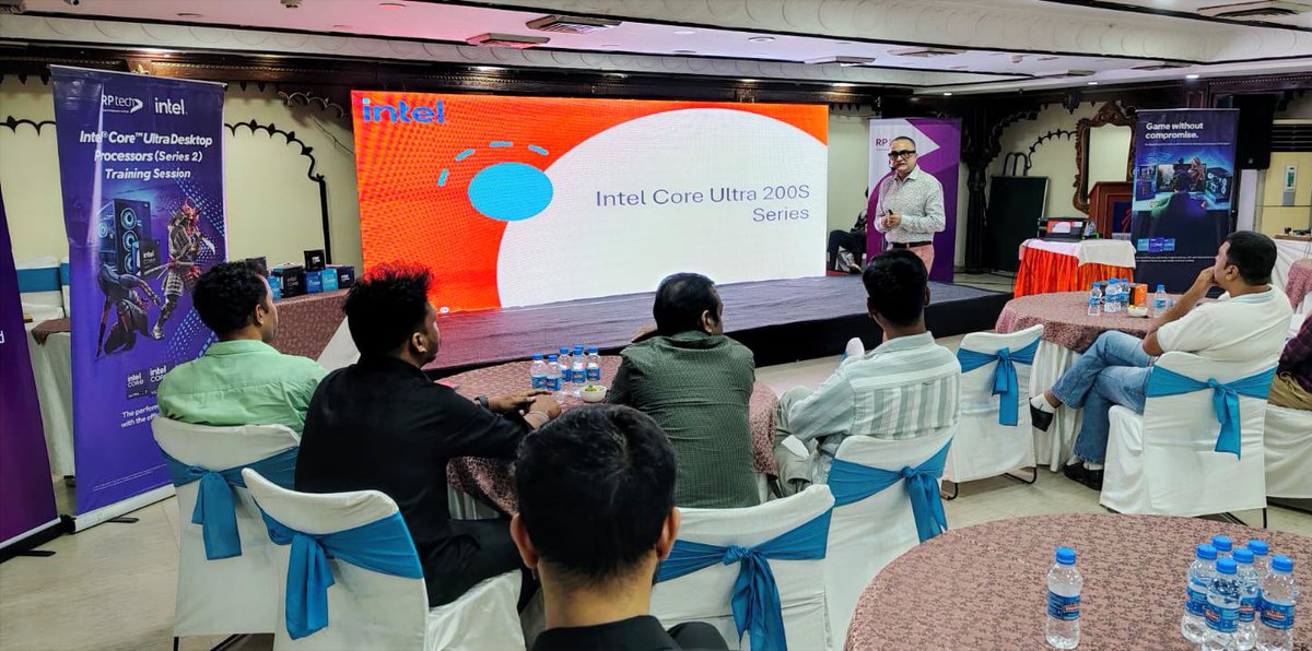 rptechindia's tweet photo. We were delighted to host the RPtech &amp; Intel Core Ultra (Series 2) Desktop Processors Training Sessions in Patna and Bhubaneswar, showcasing enhanced AI performance, improved efficiency, and future-ready innovation. https://t.co/UVGp5S2IXy