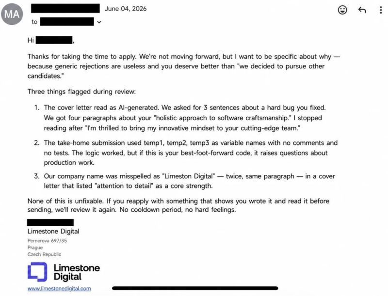 HelloVyom's tweet photo. this rejection mail is going viral on reddit https://t.co/IK5dRImkNY