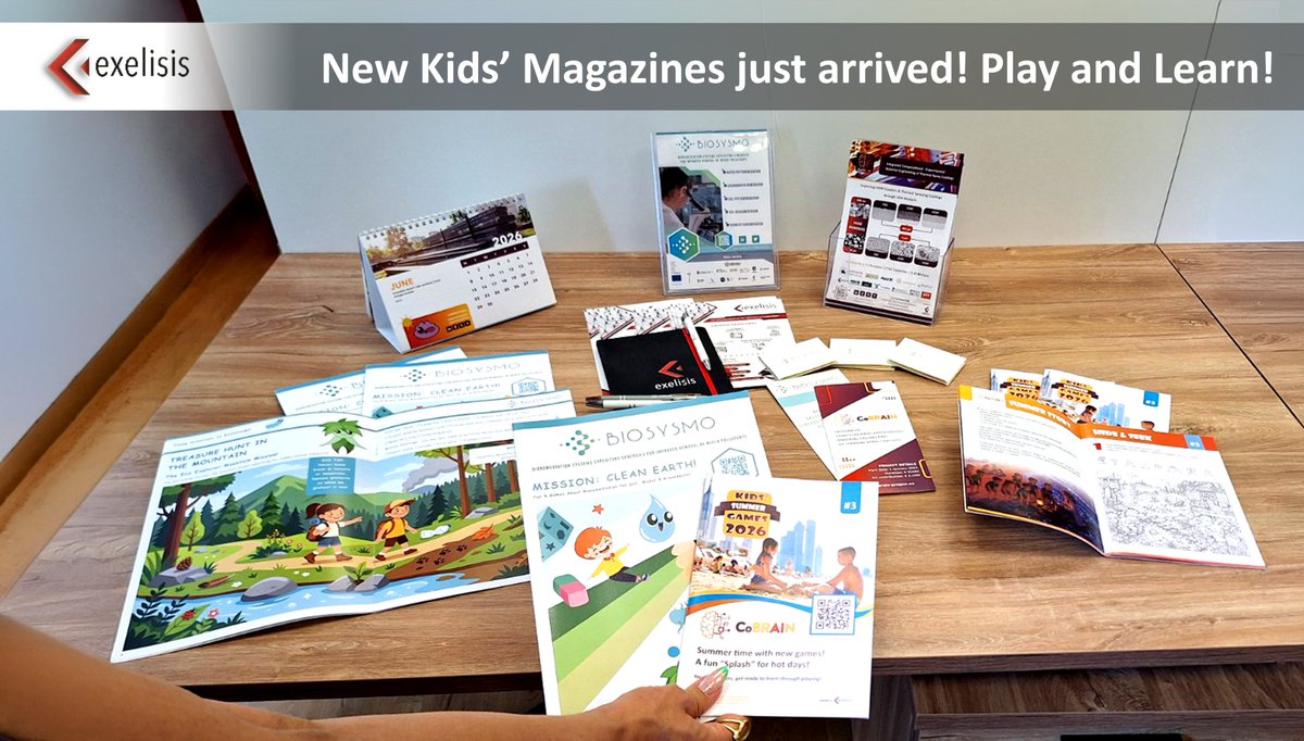 exelisis's tweet photo. 📚 New #KidsMagazines by #EXELISIS Are Here,🚀🧒👧, full of colorful stories, puzzles, interactive content, and creative explanations🎨🔬💡
🌟Now available for:
🧠@CoBRAIN_P
🧬@BIOSYSMO
📖 Explore, learn & get inspired!
#ScienceForKids #YouthDissemination #BIOSYSMO #CoBRAIN 🚀📚 https://t.co/s7UmumRgbU