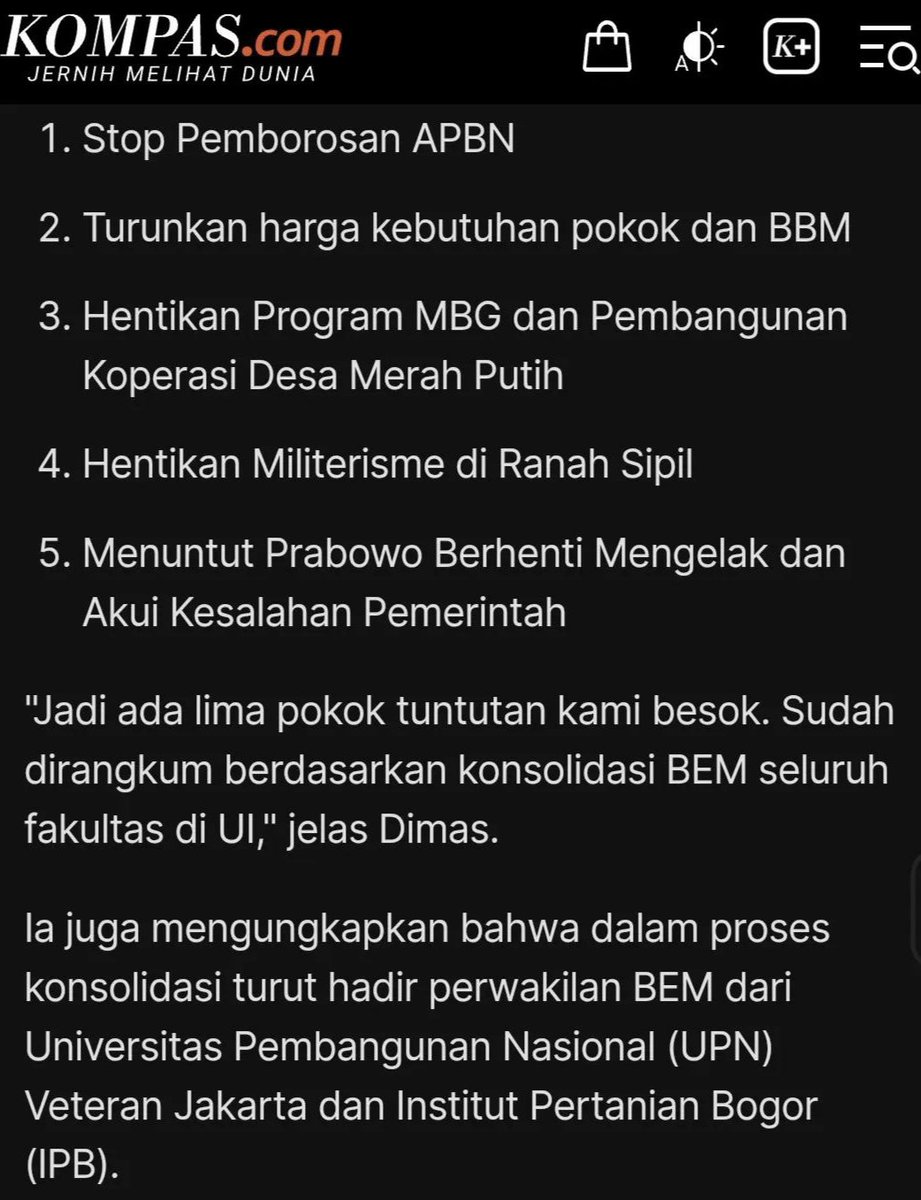 pedas__manis's tweet photo. Demo mahasiswa di Bundaran HI mulai jam 10 pagi. Beberapa tuntutannya:

1. Stop Pemborosan APBN. 

2. Turunkan harga kebutuhan pokok &amp; BBM. 

3. Hentikan MBG &amp; Kopdes

4. Hentikan militerisme di ranah sipil. 

5. Menuntut Prabowo berhenti mengelak &amp; akui kesalah pemerintah. https://t.co/DhCyqjNmDL