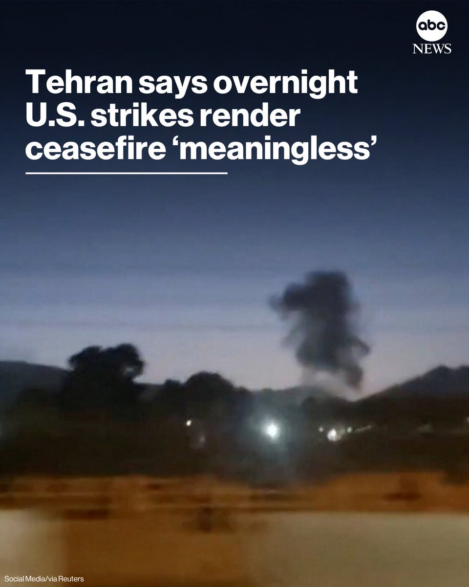 ABC's tweet photo. Iran's Foreign Ministry issued a statement on Thursday condemning overnight U.S. attacks as a "flagrant violation" of international law that "effectively rendered the April 8 ceasefire meaningless."

Read more: https://t.co/0kVRUpRDXd https://t.co/MQBnnKo2VL