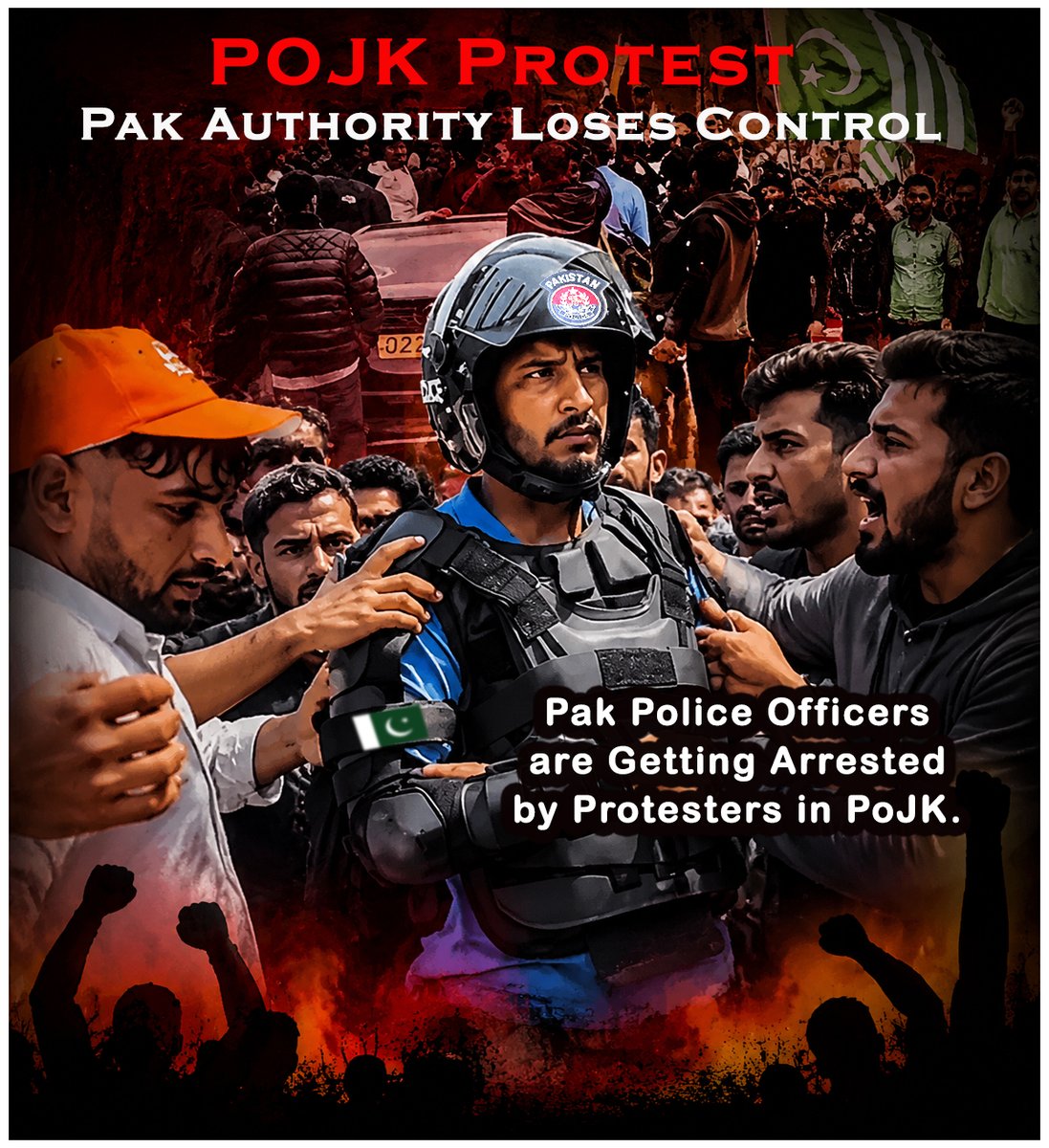 JavedMa11479849's tweet photo. When the people revolt, even the police can’t stop them. PoJK shows #Pakistan’s failure. #sarbiya #خان_ڈٹا_ہوا_قیادت_چھپی_ہوئی #MetaXCleanMax
#USInvestingWithSamco
#WelcomeToTheJungleTrailer
#52WeekBullRunSignal
#12YearsOfKisanSamriddhi https://t.co/T46xqOmDTu