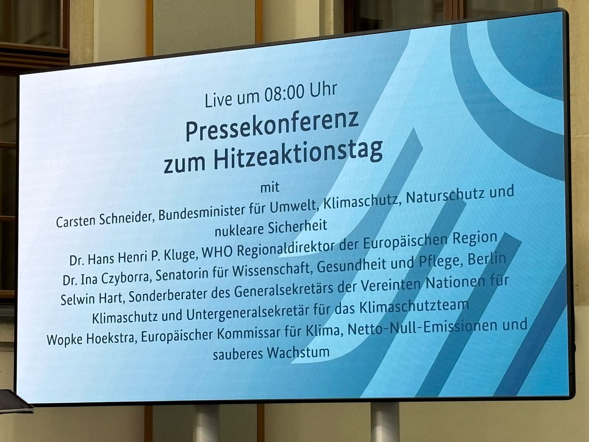 hans_kluge's tweet photo. The new Guidance helps authorities anticipate, prepare for and respond to extreme heat – from early warning systems and risk communication to cooling spaces, support for older people and those most at risk, and better preparedness in health and care services.

Our ambition is bold: zero heat-related deaths. We have the knowledge. We have the roadmap. Together, we can achieve it.

Grateful to Germany for hosting today’s launch and for its continued support to the WHO European Centre for Environment, Climate Change and Health in Bonn, which led this important work.

I also thank 🇪🇺 Commissioner Hoekstra and his Directorate-General for Climate Action for providing funding for this vital work.

The Guidance is available here: https://t.co/Q7dvlFDfQT

2/2