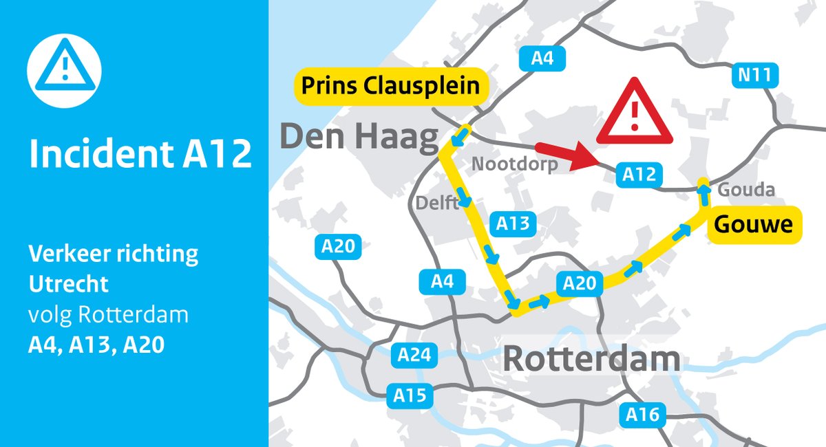 Ongeval met meerdere voertuigen op A12 bij Zevenhuizen