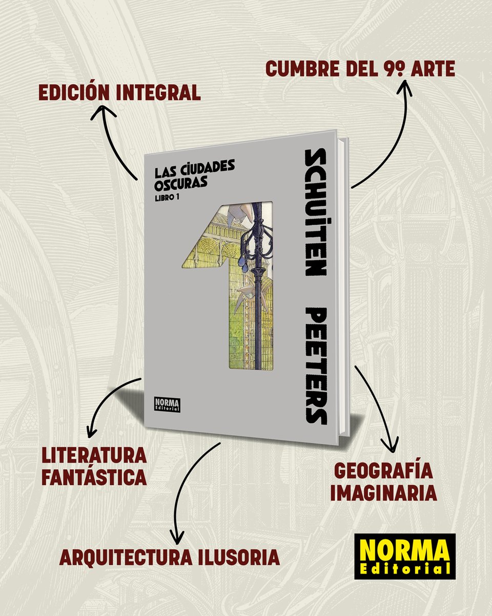 NormaEditorial's tweet photo. Prepárate para disfrutar de una de las obras cumbres del noveno arte: LAS CIUDADES OSCURAS 🌆

El clásico de Benoît Peeters y François Schuiten regresa en su lujosa edición integral.

Para auténticos eruditos🧐

¡El 19/06📚en librerías!

📍 Más info👉https://t.co/1KqkhJ5pdW https://t.co/tvrgdonGzY
