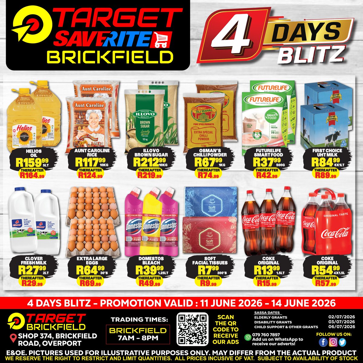 BrickfieldSave1's tweet photo. SAVE THIS WEEK AT TARGET! 🚨

Stock up your pantry and fill your fridge without breaking the bank!. 🛒💨

Don't miss out on these limited-time prices!
#TargetSaverite #Brickfield #Overport #Groceries #FreshProduce https://t.co/wykSlOGNoU