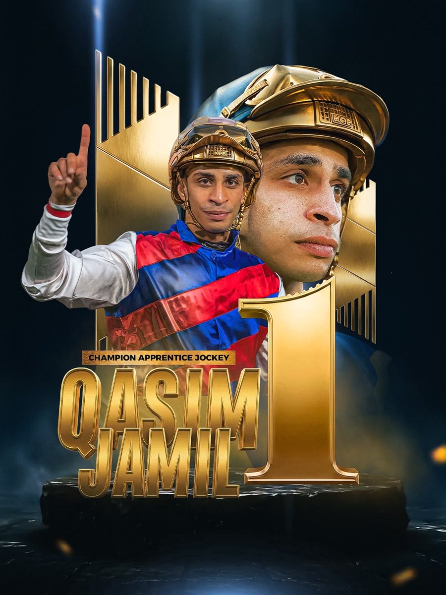 BahrainTurfClub's tweet photo. The 2025/2026 Champion Apprentice Jockey, Qasim Jamil🤩
متصدر الفرسان المتمرنين لموسم 2025/2026 ، قاسم جميل 🤩
#BahrainTurfClub #AllToPlayFor https://t.co/Mc3VrKid4J