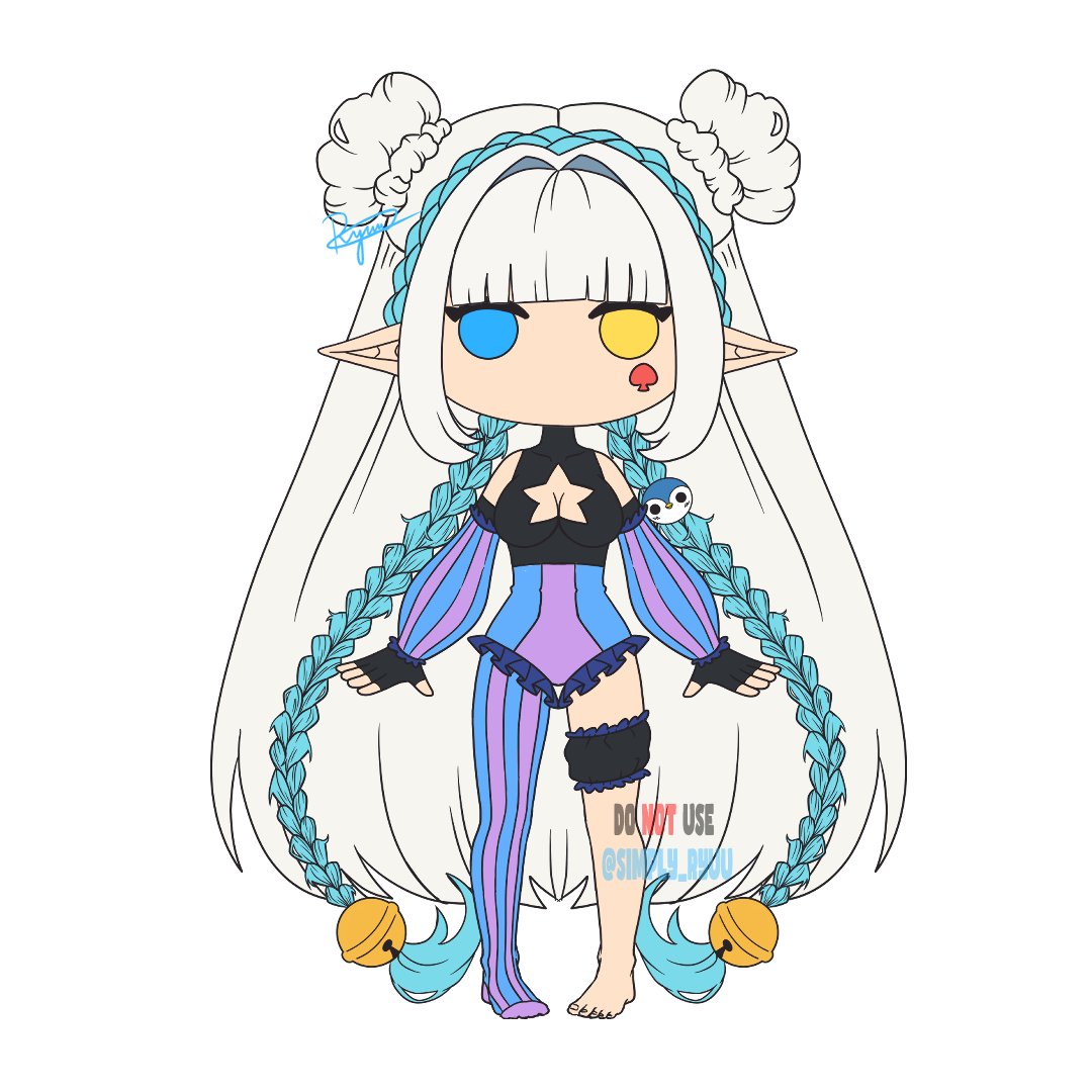simply_ryuu's tweet photo. I'm working on my fem chibi VTuber model! I really want to learn how to rig! :3 https://t.co/zGrEb6Zpuo