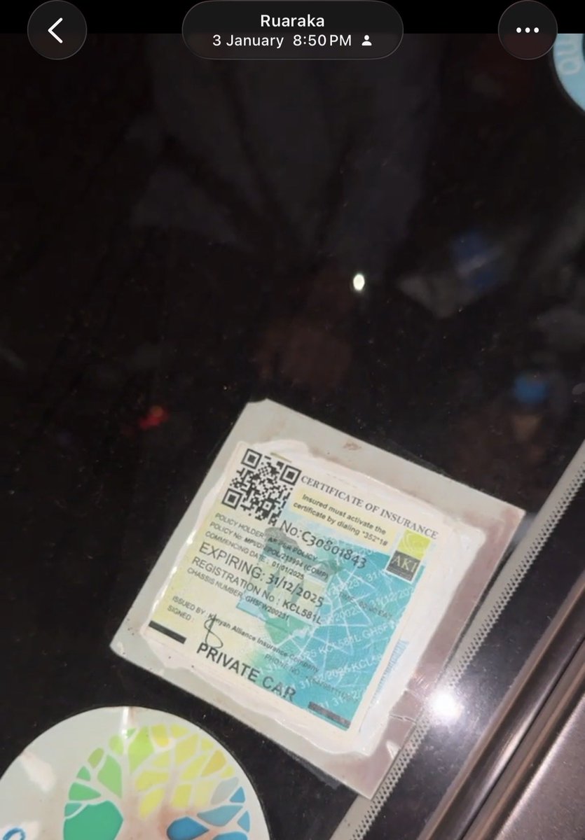 KagoAvin's tweet photo. It is illegal to drive with an expired insurance policy. I Your reckless driving forced me to pursue you from Roasters to traffic headquarters. Misinformation while under the influence is unacceptable. I will ensure this is a lesson for everyone who damages another person’s vehicle and flees the scene of course in the legal process.  In the meantime niepushe na mijadala yako na tuzingatie sheria