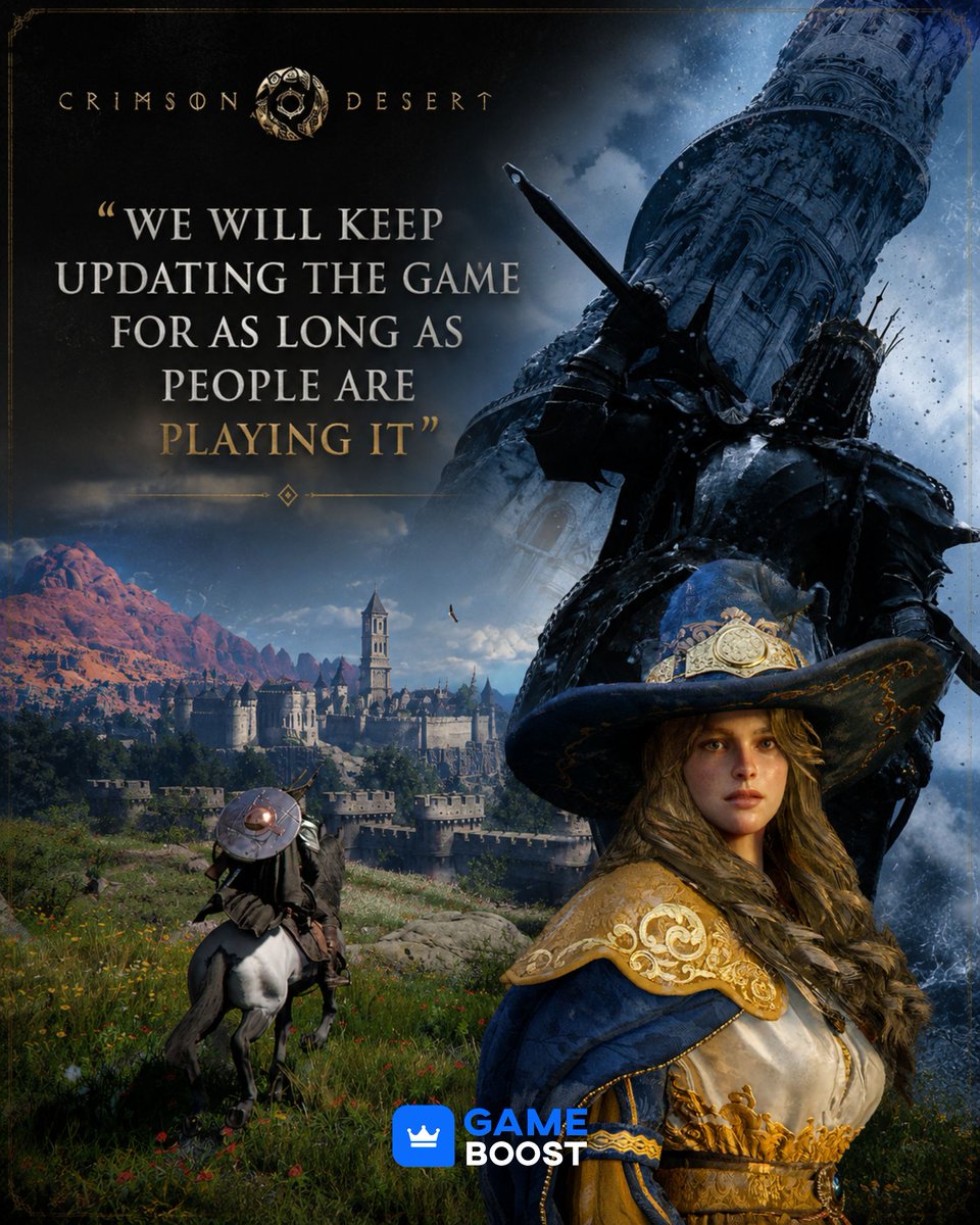 GameBoostCom's tweet photo. Pearl Abyss is not planning to stop updating Crimson Desert anytime soon https://t.co/FHwPv8hLC0