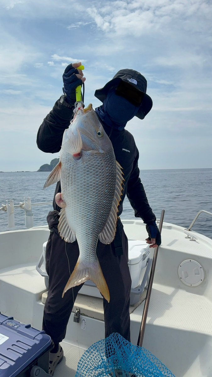 hiroanisan's tweet photo. 今日は、突然帰って来た長男連れて、釣友とジギングに出撃💪🎣💪
釣友にネリゴ釣れて、長男に大物ヒット‼️したがなす術なくブチッ😭😭😭
その後はイサキやアカハタ、オオモンハタや真鯛釣って、最後にドラマが・・・
釣友、自己記録更新の巨大タマン‼️
長男も釣友も楽しんでくれました😍😍😍 https://t.co/X0GQIFQ91n
