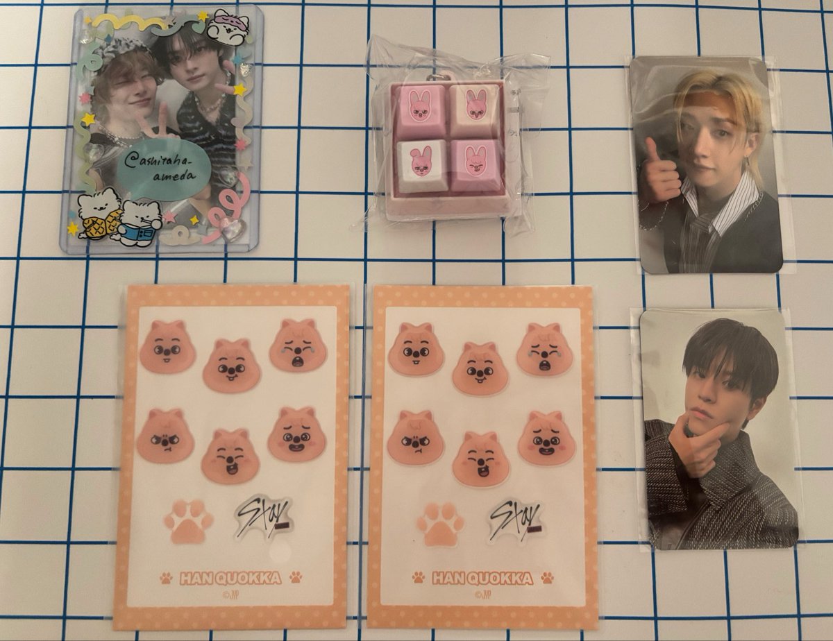 ashitaha_ameda's tweet photo. スキズ StrayKids オンラインくじ skzooぽん 交換 トレカ シール ぽちぽち 異種 同種

【譲】画像1枚目🐺🐖🐇🐿️🐶
【求】リノ🐰A >>ぽちぽち🦊

※郵送(同日発送)での交換
※ぽちぽち同士◎、シール⇄ぽちぽち◎、シール⇄トレカ◎

条件合う方お気軽にお声がけください🙇 https://t.co/GdBPxHrgJO