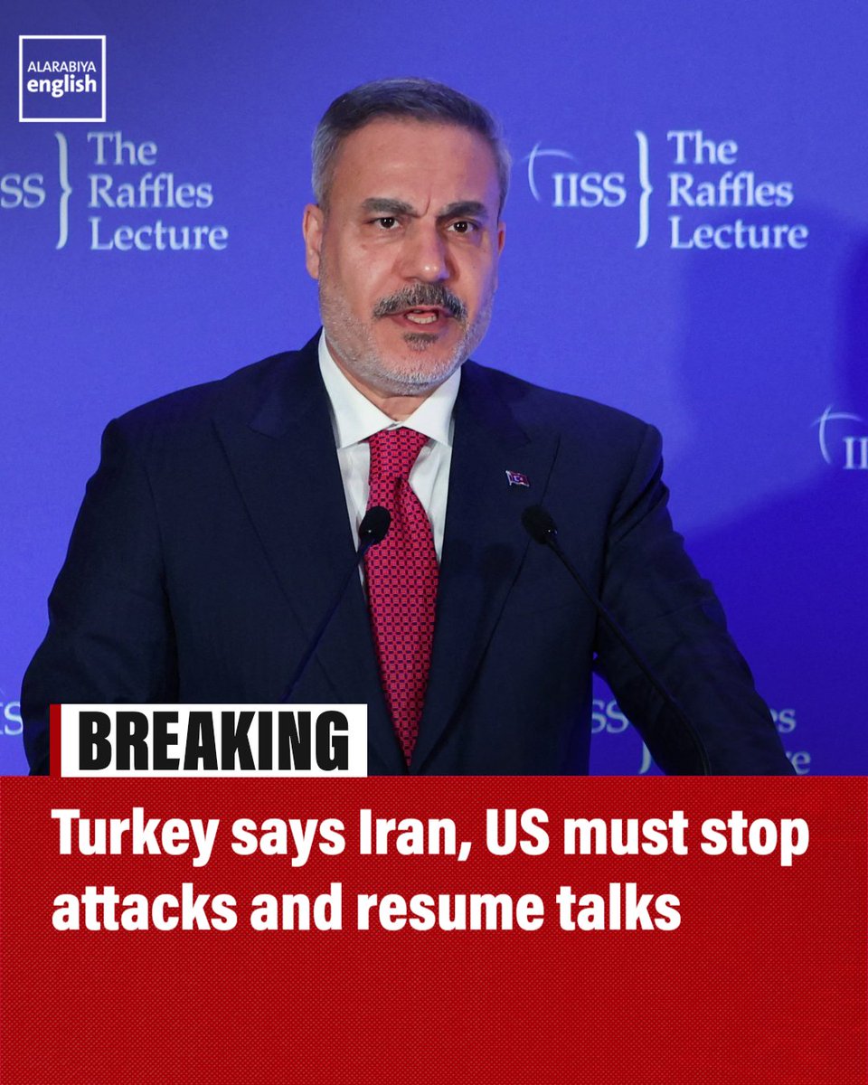 BREAKING: Turkish Foreign Minister Hakan Fidan says that Iran and the United States must stop their renewed attacks and return to negotiations to avoid any further escalation.