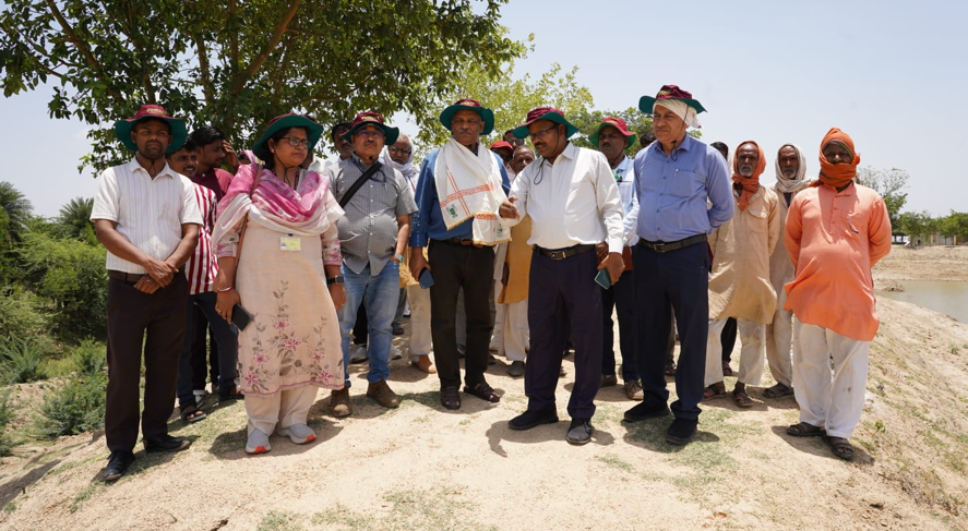 ICRISAT's tweet photo. A high-level delegation from the National Rainfed Area Authority (@nraa_dac), New Delhi, visited the Tahrauli Landscape in #Jhansi on 6 June 2026 to assess the progress and impact of ICRISAT-led watershed and livelihood initiatives.

The delegation observed notable improvements in groundwater availability, cropping patterns, and cropping intensity, and visited community ponds, guava-based agri-horticulture systems, and traditional #haveli structures while interacting with local communities to witness the benefits of the integrated landscape approach.

The team also engaged with the Natural Resource Management Committee and the Progressive #Bundelkhand Farmer Producer Company, appreciating ICRISAT’s role in strengthening community participation, market linkages, and resilient rural livelihoods.