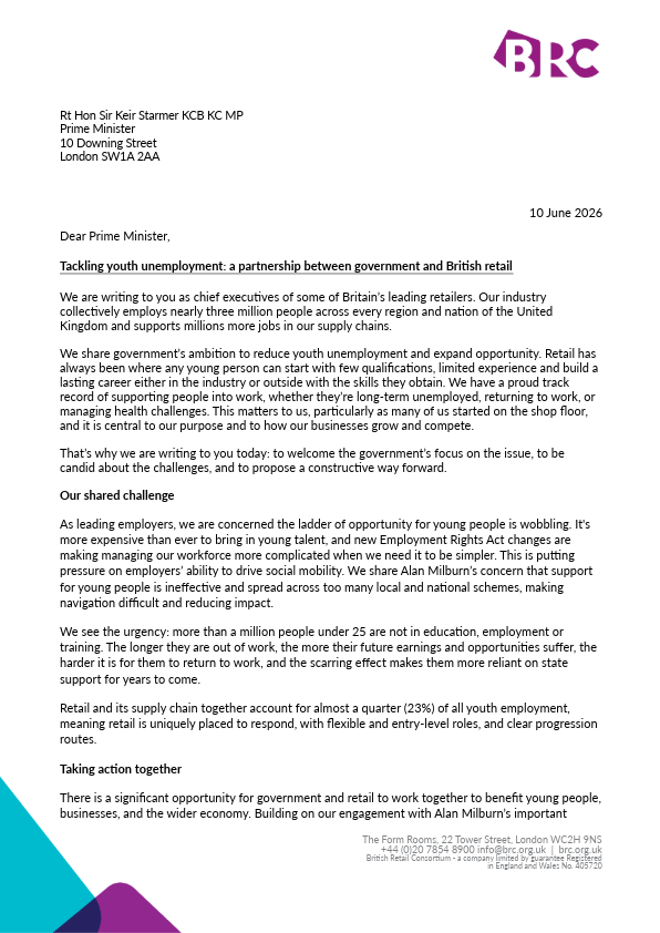 Helen_Whately's tweet photo. This warning from the UK’s biggest retailers is a wake-up call for the Government - not that they should need one with youth unemployment going up month after month, and NEETs now over 1 million.

The retailers' message is simple: taking on young staff is more expensive, new employment laws make it more complicated, and the Government’s youth employment schemes aren’t working.

When employers from Aldi to Amazon, IKEA to Primark are all saying the same thing, ministers should listen.

Young people need jobs. Government needs to stop making it harder for them to get them.