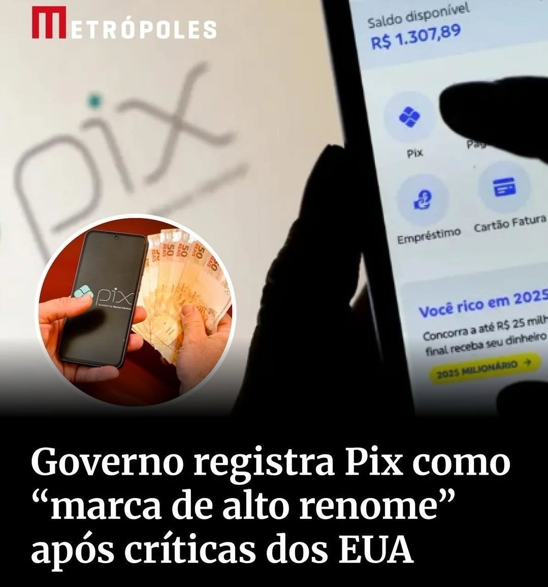 PedroRonchi2's tweet photo. Agora é mais do que oficial. O Pix é do Brasil com marca registrada. Ficou mais difícil o Flávio Bolsonaro acabar com ele. https://t.co/cxCQ4pRob5