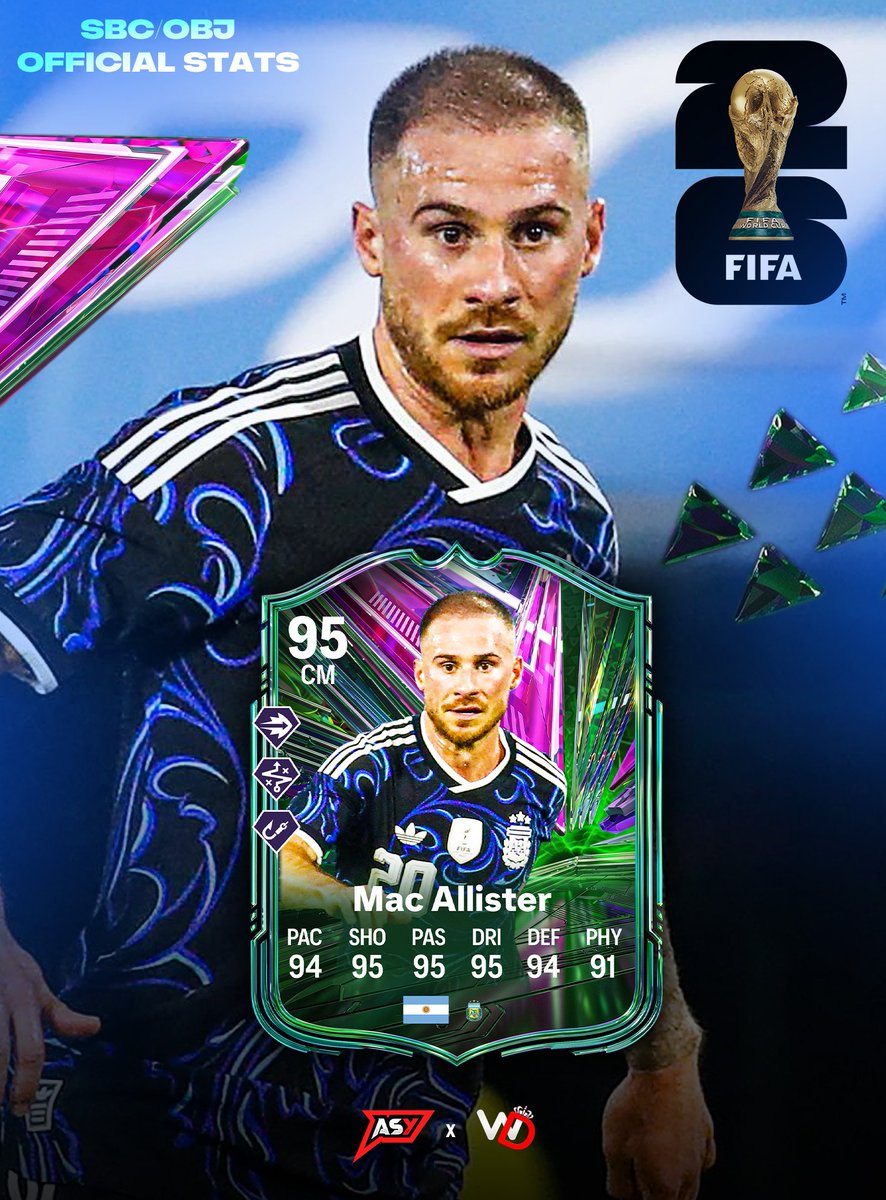 AsyFutTrader's tweet photo. 🚨 NEW SBC: MAC ALLISTER 🇦🇷  IS COMING PTG SBC ✅  

OFFICIAL STATS + PS+ ✅

CAN ARGENTINA WIN THE WORLD CUP? 👀🔥 https://t.co/siHkBSdAX1