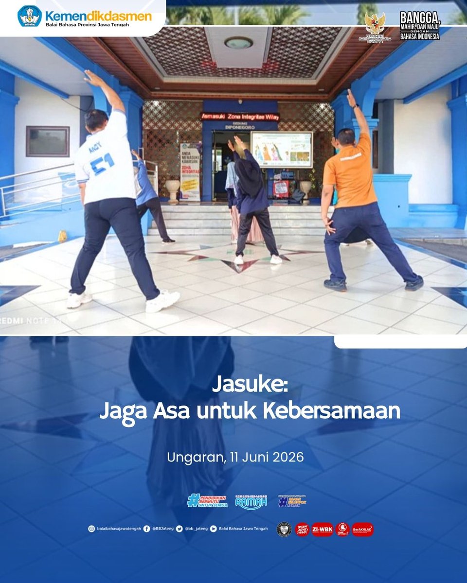 bb_jateng's tweet photo. #SahabatBahasa, ayo kita berolahraga.
#BalaiBahasaJateng
#Jasuke
#APIK
#MenujuZIWBBM
#KemendikdasmenRAMAH
#PendidikanBermutuuntukSemua https://t.co/KEkYoBUnGc