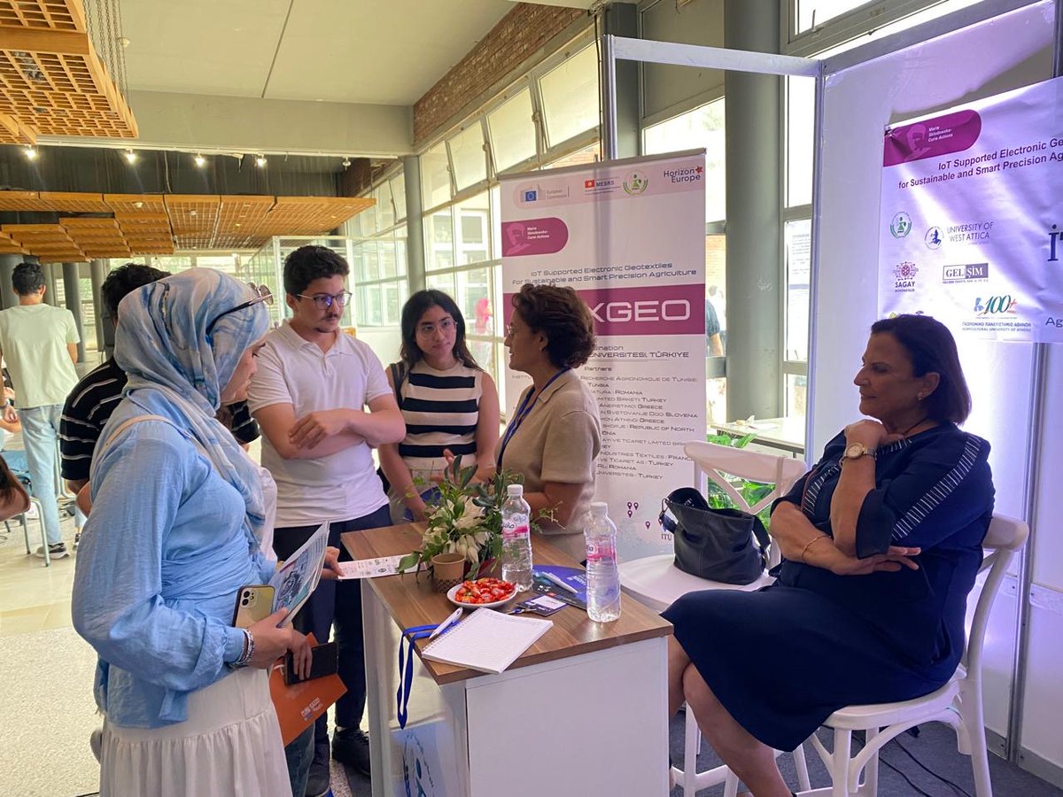 ITexGeo's tweet photo. Proud to participate in the EU CORNER Pavilion during the TWISE Night Project at INSAT!
Our partner INRAT presented I-TEXGEO’s innovations in smart electronics &amp; precision agriculture to 100+ visitors, including Simona Misiti (Project Adviser at @EU_Commission DG EAC).
#ITEXGEO https://t.co/Y567Z5bpf6