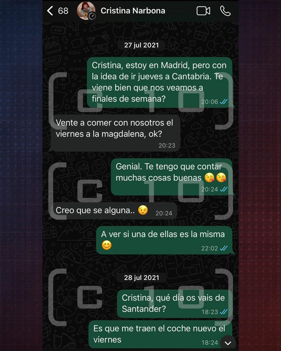 Codigo10tv's tweet photo. #EXCLUSIVA | Los mensajes de Leire Díez con dirigentes socialistas: “Me tienes olvidada”. 💣

➡️ Conversaciones con Cristina Narbona, Elma Saiz, una exdircom y la diputada Isaura Leal.

🔴 #Código10 en @cuatro con @Nacho_Abad y @davidalemantv
➡️ https://t.co/LoaN6HPvxA https://t.co/H49oagvZ0S