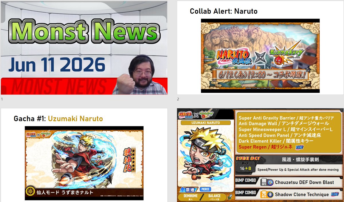 EngMonst's tweet photo. Jun 11 Monst News Summary

Next Collab is with #NARUTO! 

1/4 https://t.co/1yQMFm2KYi