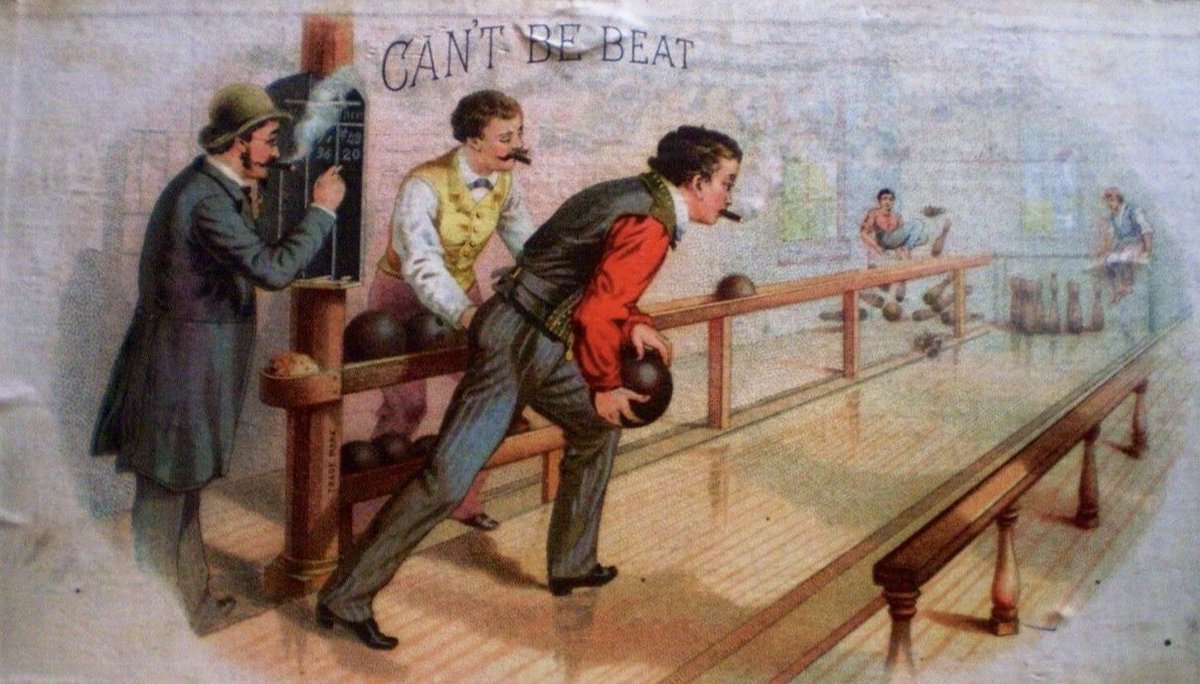 curatorWH's tweet photo. Bowling was transformed by John Moses Brunswick, a Swiss born Jewish immigrant who founded the Brunswick company in 1845. It modernized lanes, balls, and scoring as the sport grew nationwide. https://t.co/PiztoBmhOb