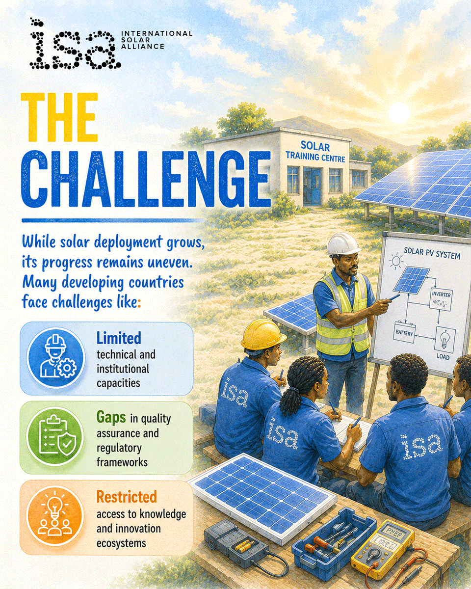 isolaralliance's tweet photo. ☀️🌍 #HappeningToday

As countries accelerate their solar ambitions, building the right skills, institutions, and knowledge networks is essential to delivering sustainable impact at scale.

At the Europe Regional Committee Meeting 2026, policymakers, technical experts, and development partners will come together for "Building a Global Solar Capability Ecosystem: The STAR-C Partnership Model" to explore how collaborative capacity-building initiatives can strengthen local capabilities and support long-term solar growth across ISA Member Countries.

The session will highlight the role of strategic partnerships, innovation ecosystems, and knowledge-sharing frameworks in developing the skilled workforce and institutional expertise needed to drive the next phase of the global energy transition.

📅 12 June 2026
⏰ 09:30 – 11:00 hrs CEST
📍 Brussels, Belgium

🎥 Watch the session live:    https://t.co/3VEPXm1C3U

Stay tuned for key insights on building the human and institutional capacity needed to power a solar-driven future. ⚡

@BMWE_|@ItalyMFA_int| @IndEmbassyBru @Ashish_Khanna|@gurleenk_shares 

#EuropeRCM2026 #InternationalSolarAlliance #STARC #CapacityBuilding #SolarEnergy #RenewableEnergy #CleanEnergy #EnergyTransition #SkillsForSolar #InternationalCooperation #SolarForAll