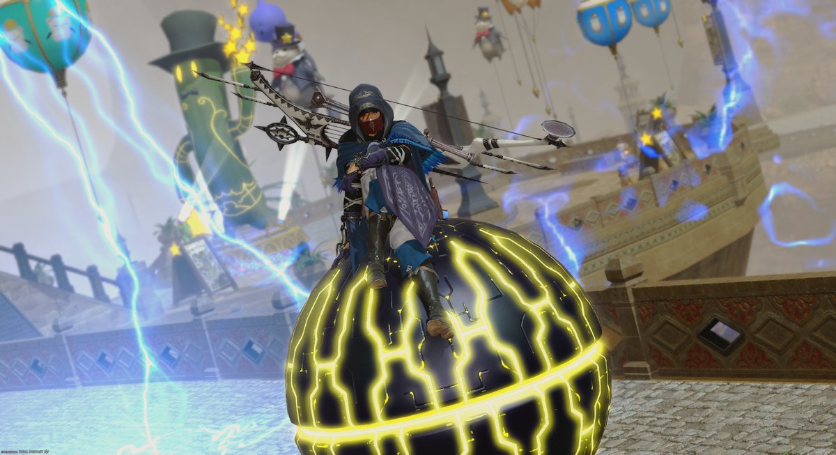 banri_ff's tweet photo. PVPは、グエ～～～いやだ～～と思っていたんですが最近ちょっと平気になってきた。
100勝記念か何かのマウントを2つもらえました。
横座りしないタイプの馬だ～～～！
びりびりする黄色いスイカだ～～～！ https://t.co/tM9g7BKSQ0