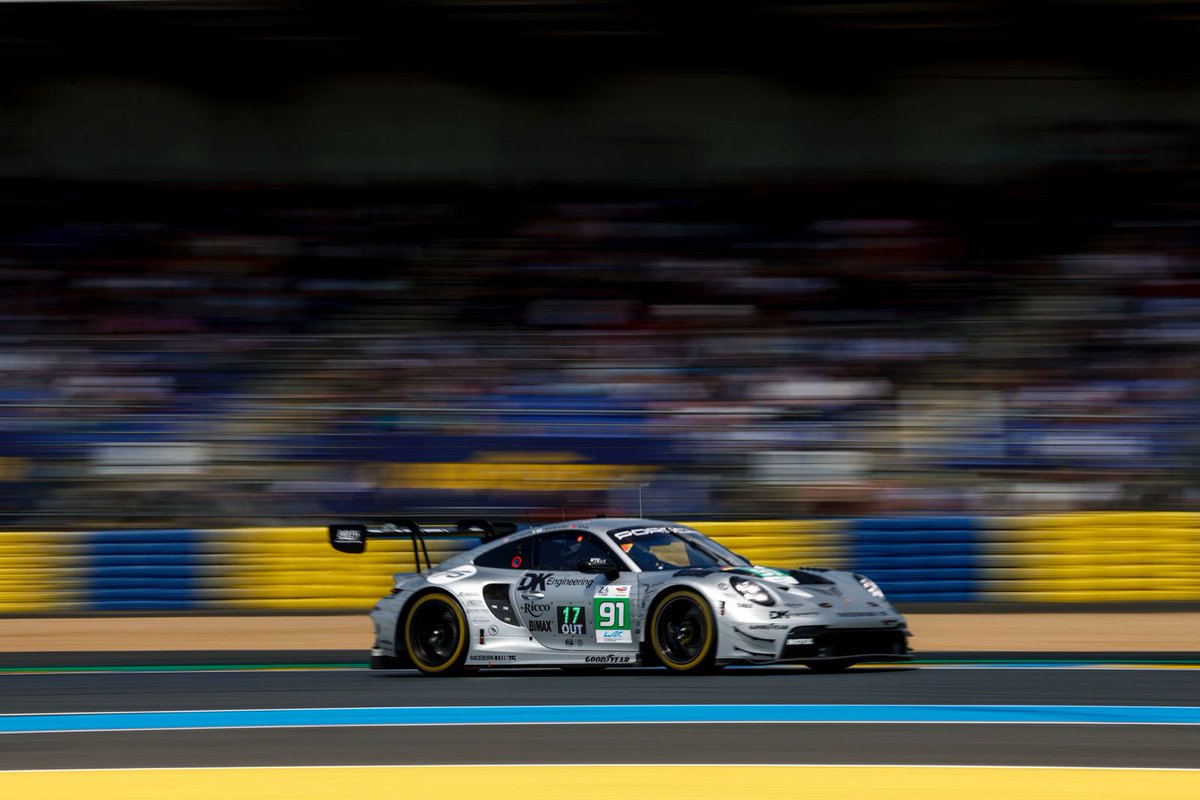 PorscheRaces's tweet photo. #LeMans24 – The final free practice session ahead of the Hyperpole (20:00 CEST), which will decide the top grid positions, is finished. The #Manthey #911GT3R have focused on race preparation. The result:
P8 - #92 #TheBend Manthey
P19 - #91 Manthey @DK_Engineering
#Raceborn https://t.co/OZVOzmKCsp