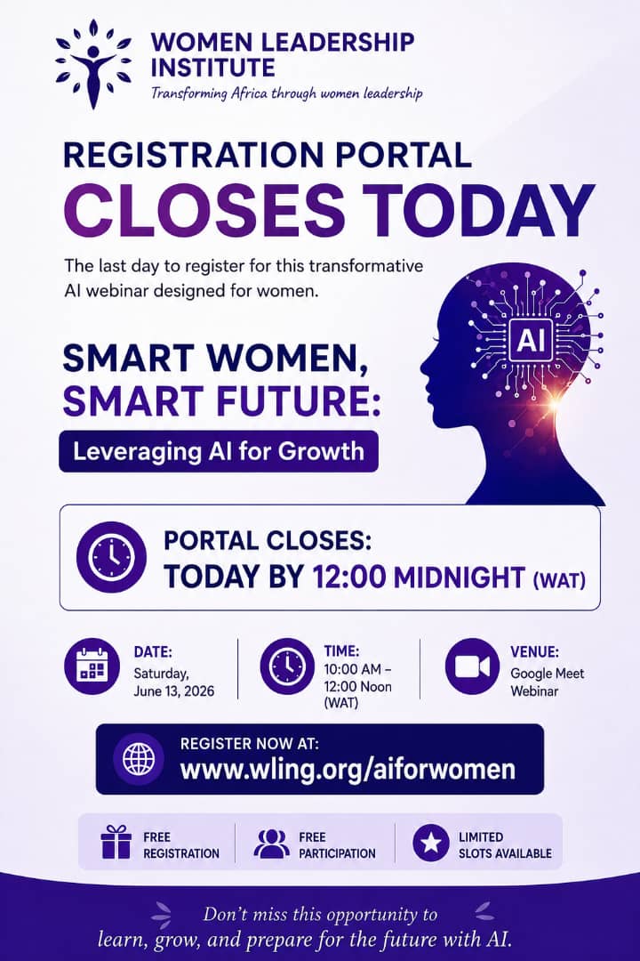 WomenLI_Org's tweet photo. If you've been thinking about joining our Smart Women, Smart Future: Leveraging AI for Growth webinar, this is your sign to stop procrastinating.

AI is transforming how we work, lead, build businesses, and create opportunities. https://t.co/OSP08cvKlG