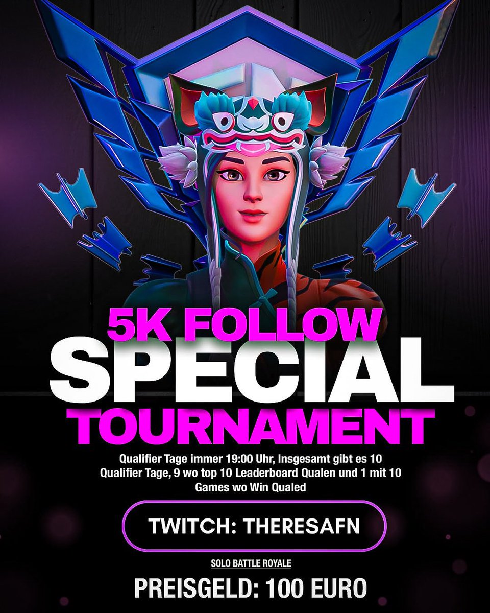 theresaaFN's tweet photo. 100€ 5k twitch Follow special Solo Cup 🏆 

Like + follow + repost if you want to play 
more infos on my dc 

https://t.co/enewnS71cv https://t.co/NE8iO1I9Vh