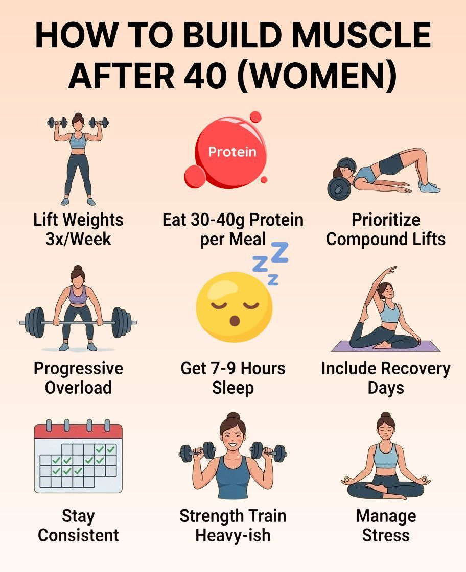DrKristieLeong's tweet photo. 🚨 Shocking fact most women over 40 don’t know:

Sarcopenia prevalence jumps from 3% in early perimenopause to 30% in late perimenopause.

Muscle loss accelerates during the menopausal transition and yet its highly reversible with strength training.

The formula?

Here is the revised, scannable list using proper formatting:
 
1. Lift heavy-ish 3x/week
2. Consume 30-40g protein per meal
3. Prioritize sleep and recovery

You can build (or rebuild) muscle in your 40s, 50s & beyond.

Who's ready to get stronger after 40?

#MuscleAfter40 
#WomensHealth 
#StrengthTraining 

Source:

Journal of Cachexia, Sarcopenia and Muscle. 2026;17(1). doi:10.1002/jcsm.70232
‌