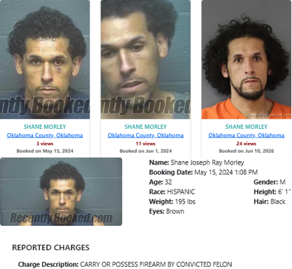 RobertDinTulsa's tweet photo. Oklahoma Booking Photos: Shane Joseph Ray Morley - Making a name for himself (infamously) in the Oklahoma City area.

Rape
Child Porn
Drug trafficking
Guns
Drugs
Stealing

The media won't tell you any of this.  You all better start digging for your own info.  That was a hint.