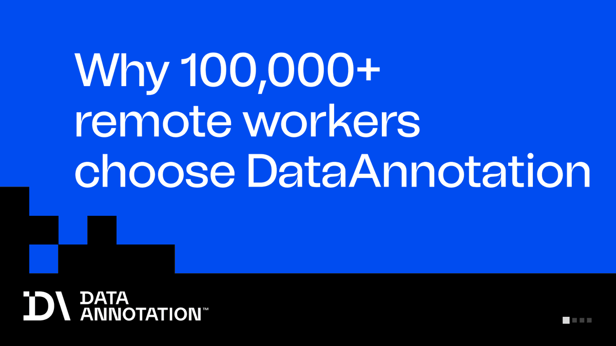 Data_Annotation's tweet photo. Most AI training platforms offer remote work. Few offer work that actually fits your life — and rewards you for the expertise you bring to it.

No signup fees. No minimum hours. No check-in culture. Work matched to your actual skill level.

See what DataAnnotation can do for you. https://t.co/uKfK8jQZ8a