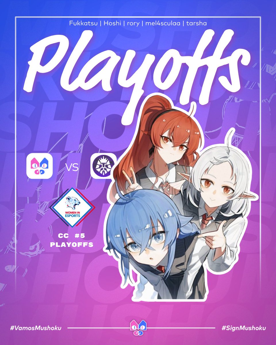 Mushokuval's tweet photo. First day of Playoffs in CC#5🫶

First opponent: @LundEsports Lilac

Let's get it! 🔥 https://t.co/KQIyKYBuMr