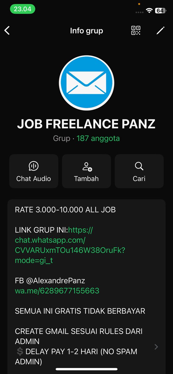 MarzzWeb's tweet photo. CUMA BUAT GMAIL BISA DAPET DUIT? MASA SIH? 🤔

​Kenapa harus setor di sini?
✅ Pendaftaran GRATIS (No tipu-tipu)
✅ Rate gmail (4,000/akun)
✅ Pembayaran fleksibel (Fast Pay ready!)

​Minat? Langsung hubungi:
👉 Join Grup: https://t.co/iNC6JG0r2H

#zonauang #jobreceh #freelance https://t.co/fYkUqOsI93